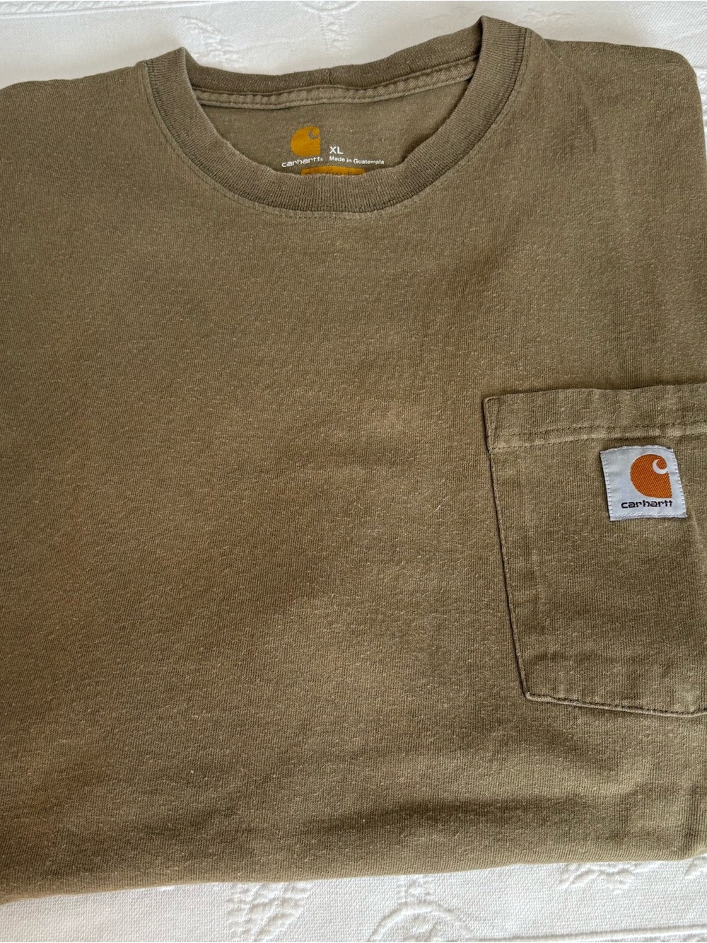 CARHARTT Earth Tone Brown Pocket Workwear Tee Shirt Size XL